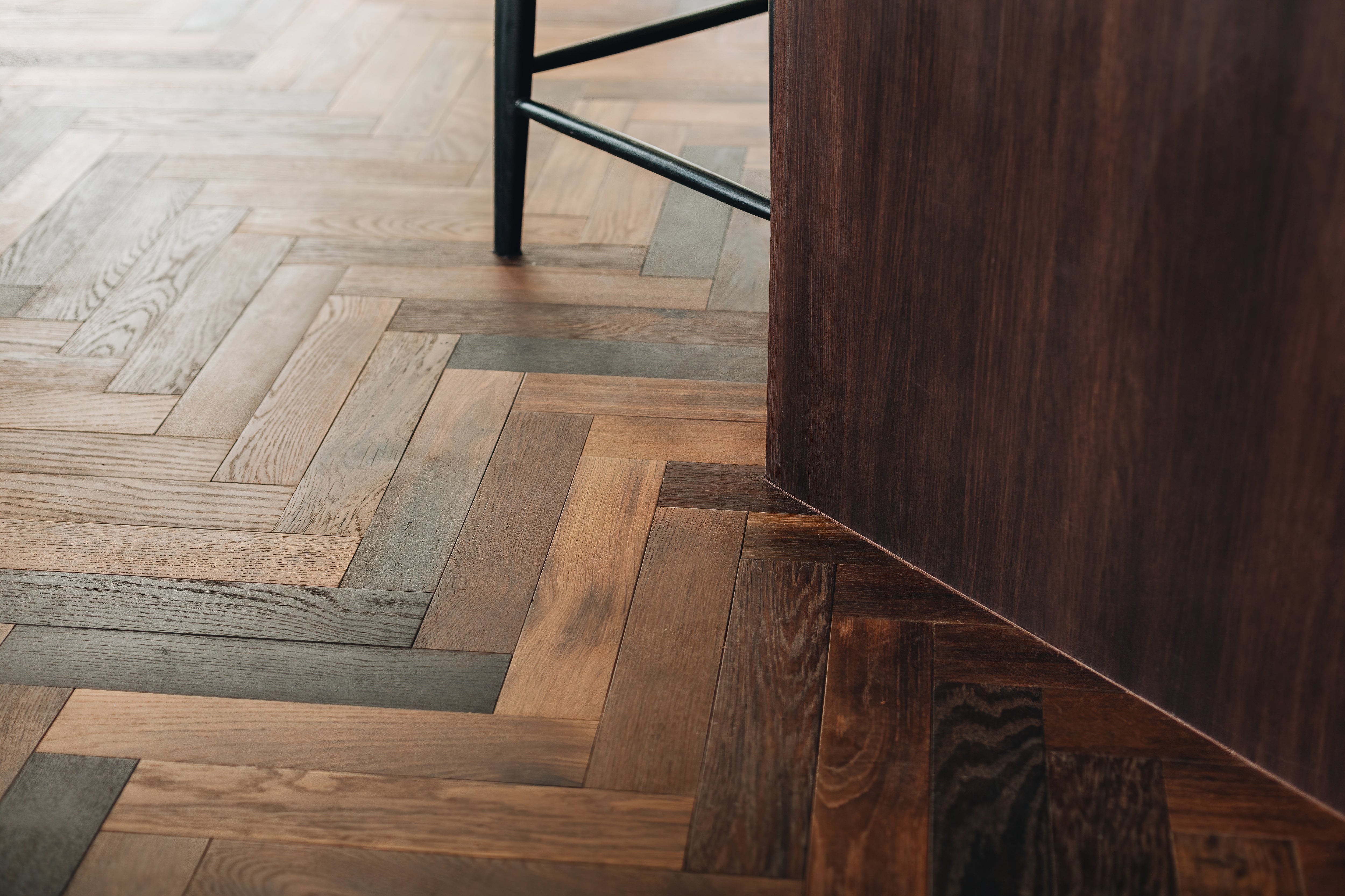 Engineered parquet floor with a French Oak feature layer